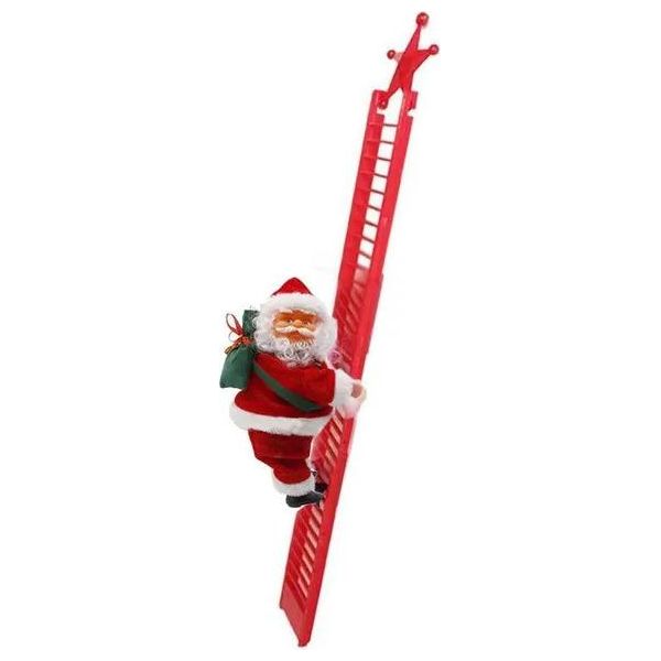 Decorazione Natalizia Regalo Scalata Elettrica Babbo Natale Bambola Giocattolo Con Musica Buon Natale Albero Appeso Decorazione, Stile 1, Pvc-image