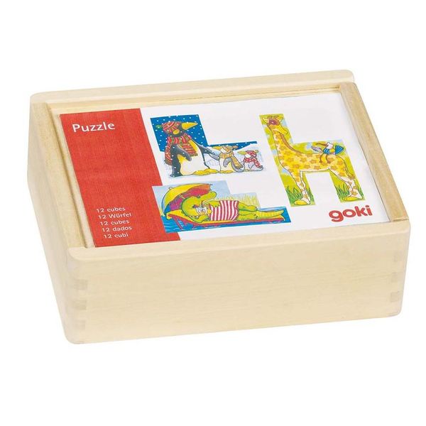Goki 57815 Puzzle A Dadi Di Animali Divertenti, Colorati (1 Pezzo)-image
