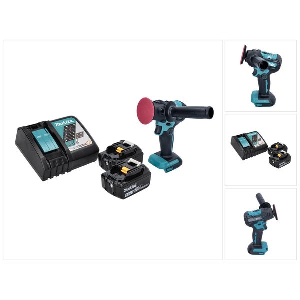 Lucidatrice A Batteria Makita DPV300RG 18 V - 50 / 80 Mm - Senza Spazzole + 2 Batterie Da 6,0 Ah + Caricabatterie-image