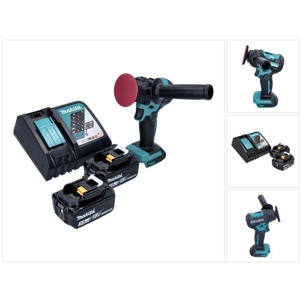 Makita DPV300F1 Lucidatrice A Batteria 50/80 Mm 18V Brushless + 2X Batterie 3.0Ah + Caricabatterie-image