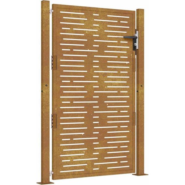 Vidaxl Cancello Da Giardino 105X155 Cm In Acciaio Corten Design Quadrato-image