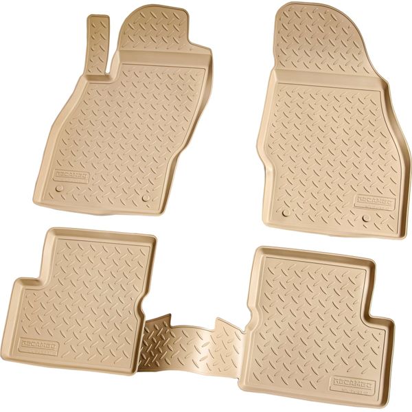 Tappetini In Gomma 3D Per Opel Corsa D Corsa E | Bj 2006-2019 | Beige Con Bordo-image