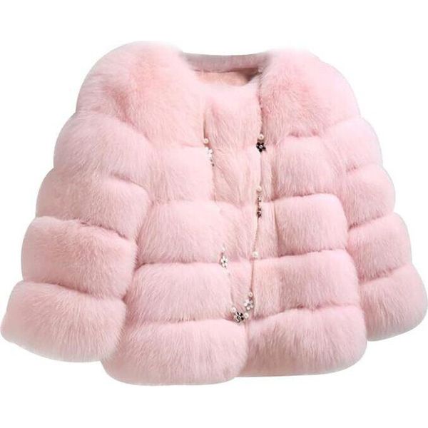 Donna Cappotto In Pelliccia Sintetica Giacca Invernale In Pelliccia Sintetica Capispalla In Pelliccia Sintetica Unicoloured Thick Parka Winter Coat, Ladies , Beige, 4XL-image