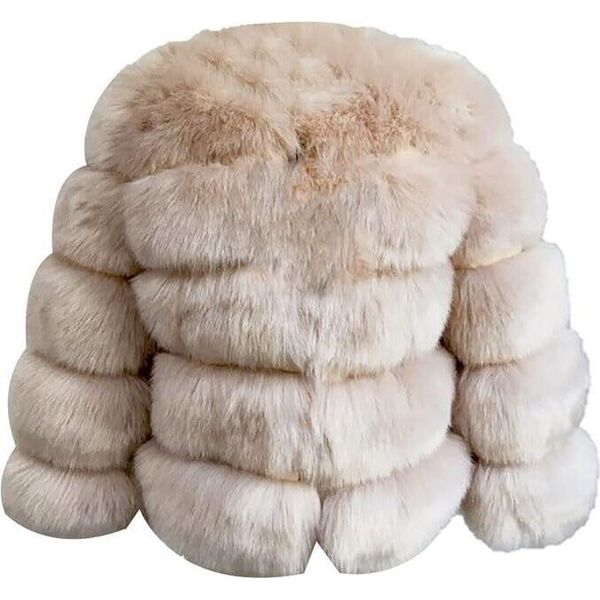 Donna Cappotto In Pelliccia Sintetica Giacca Invernale In Pelliccia Sintetica Capispalla In Pelliccia Sintetica Unicoloured Thick Parka Winter Coat, Ladies , Viola Chiaro, 4XL-image