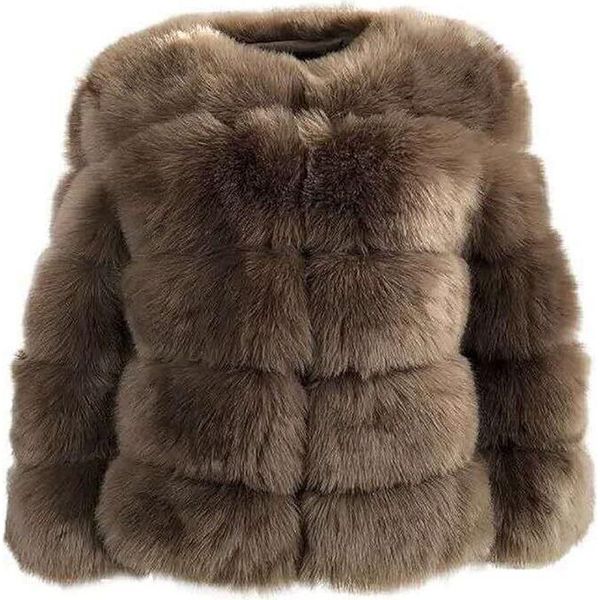 Donna Cappotto In Pelliccia Sintetica Giacca Invernale In Pelliccia Sintetica Capispalla In Pelliccia Sintetica Unicoloured Thick Parka Winter Coat, Ladies , Grigio Argento, Xl-image