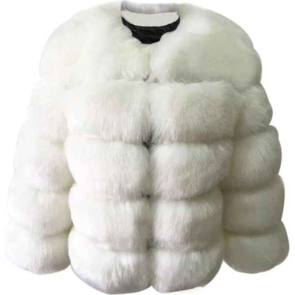 Donna Cappotto In Pelliccia Sintetica Giacca Invernale In Pelliccia Sintetica Capispalla In Pelliccia Sintetica Unicoloured Thick Parka Winter Coat, Ladies, Giallo, 2XL-image