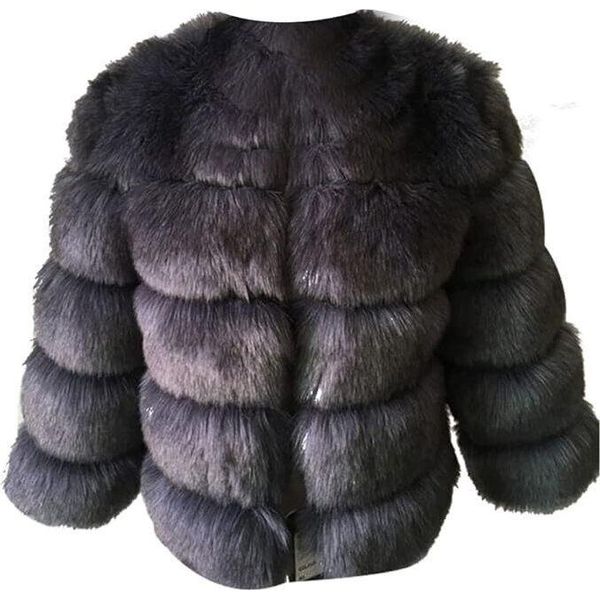 Donna Cappotto In Pelliccia Sintetica Giacca Invernale In Pelliccia Sintetica Capispalla In Pelliccia Sintetica Unicoloured Thick Parka Winter Coat, Ladies , Rosso, S-image