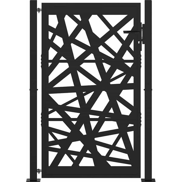 Vidaxl Cancello Da Giardino Nero 100X150 Cm In Acciaio Design Leggero-image