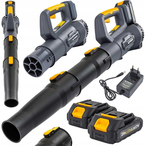 Soffiatore A Batteria Con 2 Batterie Agli Ioni Di Litio 21V 2.0Ah Soffiatore Per Foglie Da 260 Km/H Soffiatore Per Foglie Soffiatore Per Giardino Soffiatore Per Erba-image