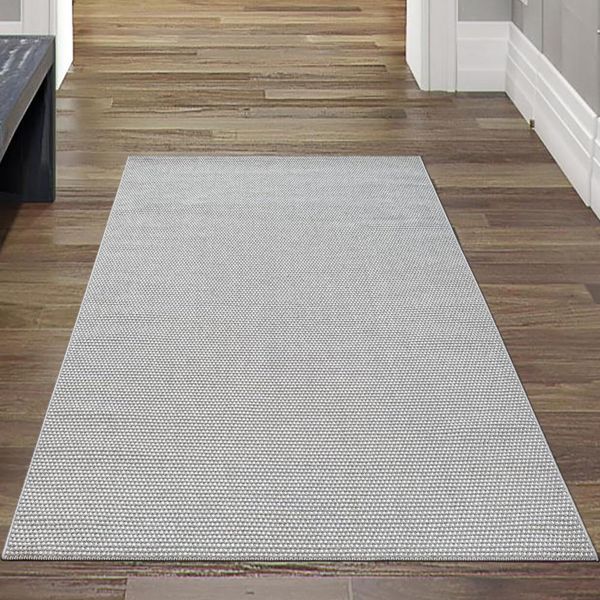 Tappeto Da Salotto A Pelo Corto Di Facile Manutenzione Con Design Moderno In Grigio Dimensioni - 80 X 150 Cm-image