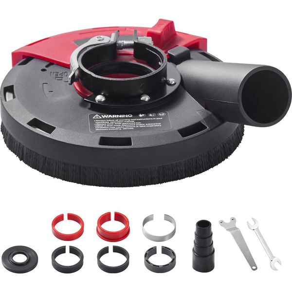 Succebuy Cofano Di Aspirazione Per Smerigliatrice Angolare, Adatto Per 100-125 Mm Con 6 Dischi Di Serraggio-image