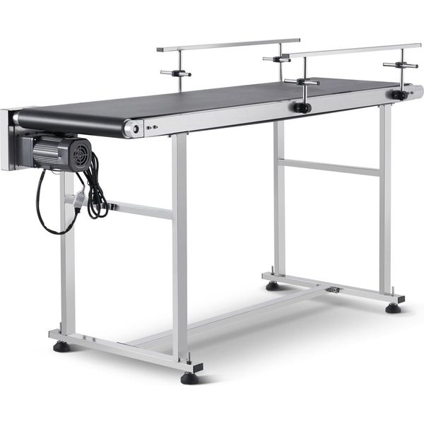 Trasportatore A Nastro, Piano Di Trasporto 1498,6 X 398,8 Mm, Trasportatore A Nastro Motorizzato Per Applicazioni Di Codifica A Getto D'inchiostro, Nastro In Pvc Azionato, Antistatico, Velocità Regolabile (Doppio Binario Di Protezione)-image