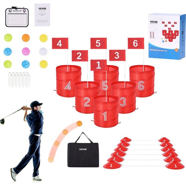 Set Di Gioco Da Golf A 6 Buche Portatile Da Esterno Per Famiglia 9 Palline-image