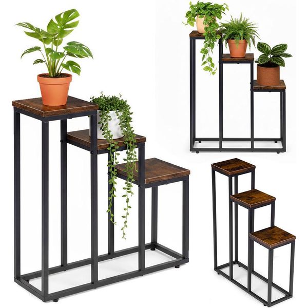 Portapiante Per Decorazione Floreale 3 Ripiani Loft Modernhome-image