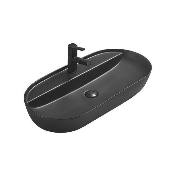 Mexen Adel Lavabo Da Appoggio 80 X 40 Cm, Nero Opaco - 22168085-image