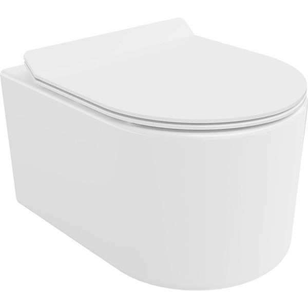 Mexen Sofia Vaso Wc Rimless Con Sedile A Chiusura Rallentata Slim, Duroplast, Bianco Lucido - 30540100-image