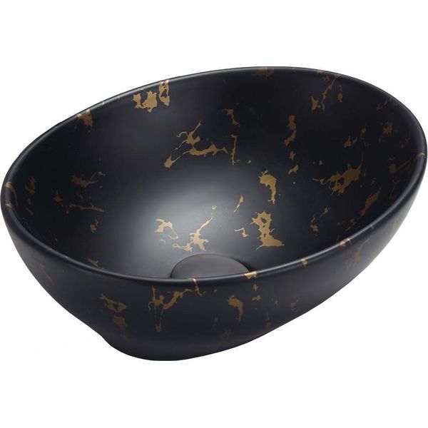 Mexen Elza Lavabo Da Appoggio 40 X 33 Cm, Pietra Nera - 21014097-image