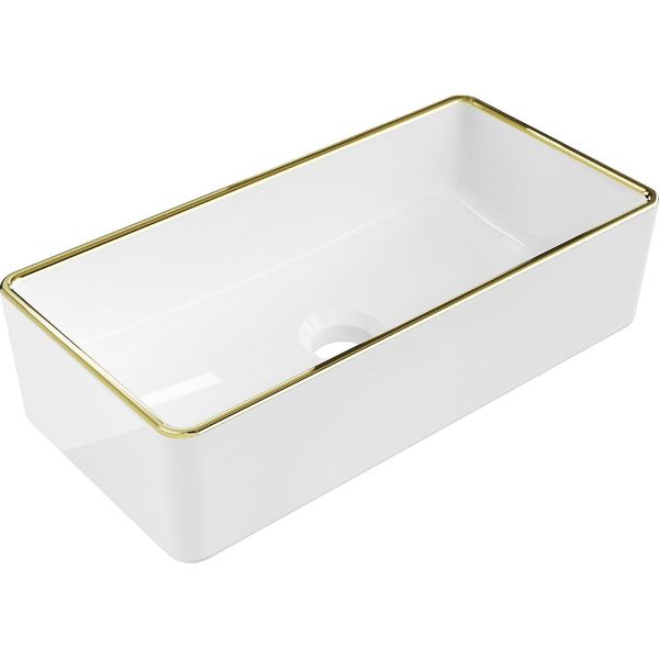 Mexen Nadia Lavandino Da Appoggio 46 X 23 Cm, Bianco/Oro Bordo - 21614605-image