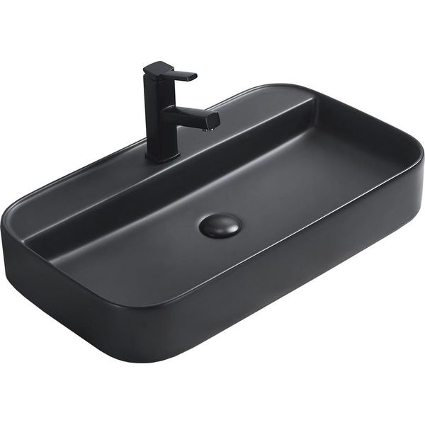 Mexen Sofia Lavabo Da Appoggio 70 X 40 Cm, Nero Opaco - 22157085-image