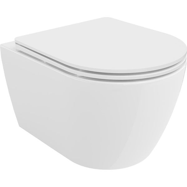 Mexen Carmen Wc Rimless Con Sedile A Chiusura Rallentata Slim, Duroplast, Bianco Lucido - 30880300-image