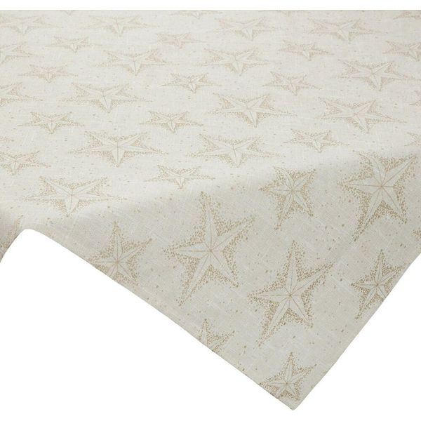 Eurofirany | Tovaglia - Tovaglia Di Natale - 85 X 85 Cm - Beige Oro - Stelle - Tovaglia - Natale-image
