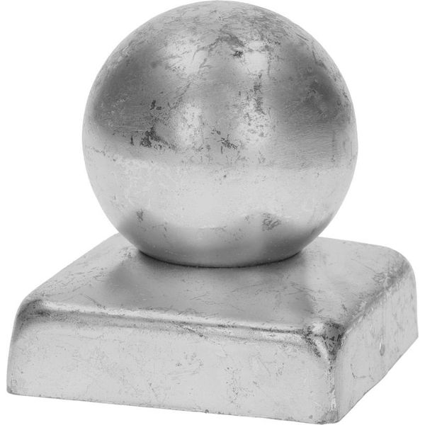 Logistsystem Tappo Per Pali Quadrato Con Sfera 30 Mm Per Pali Da Recinzione 30X30 Mm | Acciaio Zincato | Forma Piramidale | Tappo Di Copertura Per Pali In Legno | 1 Pezzo | Tappo Di Protezione Per Pali Copertura Per Pali-image