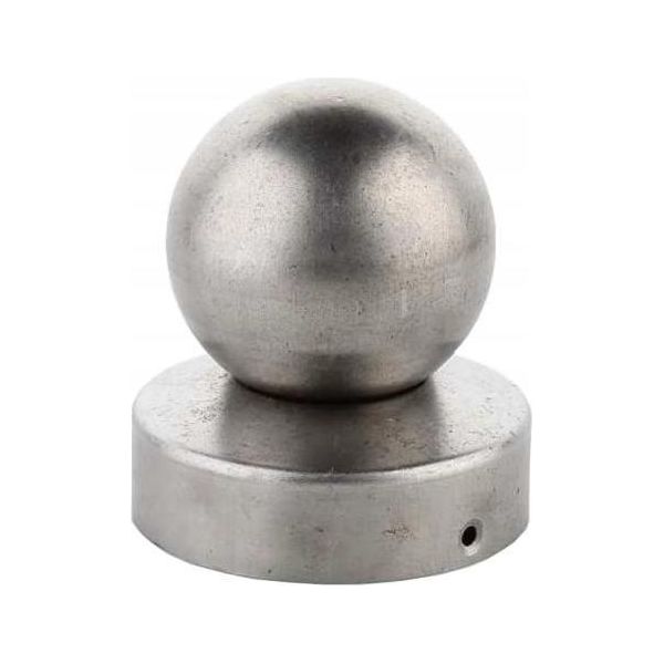 Logistsystem Tappo Per Pali Rotondo Con Sfera 80 Mm Per Pali Da Recinzione Fi 60 Mm | Acciaio | Forma Piramidale | Tappo Di Copertura Per Pali In Legno | 1 Pezzo | Tappo Di Protezione Per Pali Copertura Per Pali-image