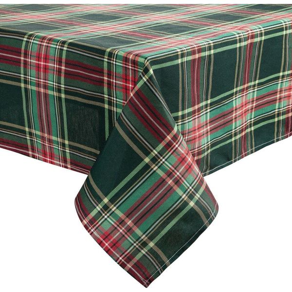 Eurofirany | Tovaglia - Copritavolo - 140 X 220 Cm - Verde Rosso - Tovaglia - A Scacchi - 100% Cotone-image