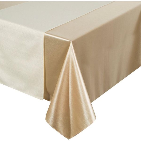 Eurofirany | Tovaglia - Tovaglia - Set Di 2 - 140 X 220 Cm - Beige Oro - Runner Da Tavola - Lucido-image