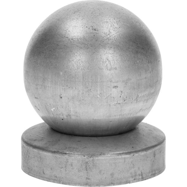 Logistsystem Tappo Rotondo Con Sfera 100 Mm Per Pali Da Recinzione Fi 120 Mm | Acciaio Zincato | Forma Piramidale | Tappo Di Copertura Per Pali In Legno | 1 Pezzo | Tappo Di Protezione Per Pali Copertura Per Pali-image