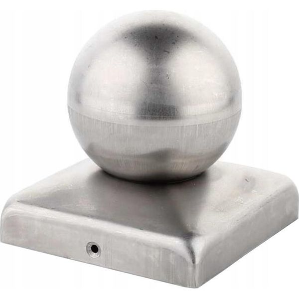 Logistsystem Tappo Per Pali Quadrato Con Sfera 80 Mm Per Pali Da Recinzione 60X60 Mm | Acciaio | Forma Piramidale | Tappo Di Copertura Per Pali In Legno | 1 Pezzo | Tappo Di Protezione Per Pali Copertura Per Pali-image