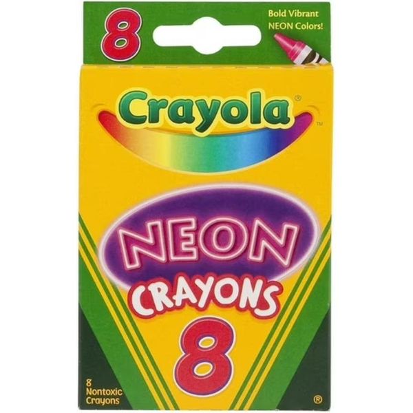 Crayola | Pastelli A Cera Neon - 8 Pezzi - Colori Vivaci - Per Bambini - Non Tossico - Set Creativo Da Colorare-image