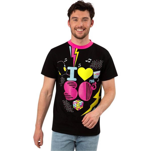 Smiffys - Top In Costume "Anni '80"" Per Uomo/Donna Unisex SM1053 (Xl) (Nero)"-image
