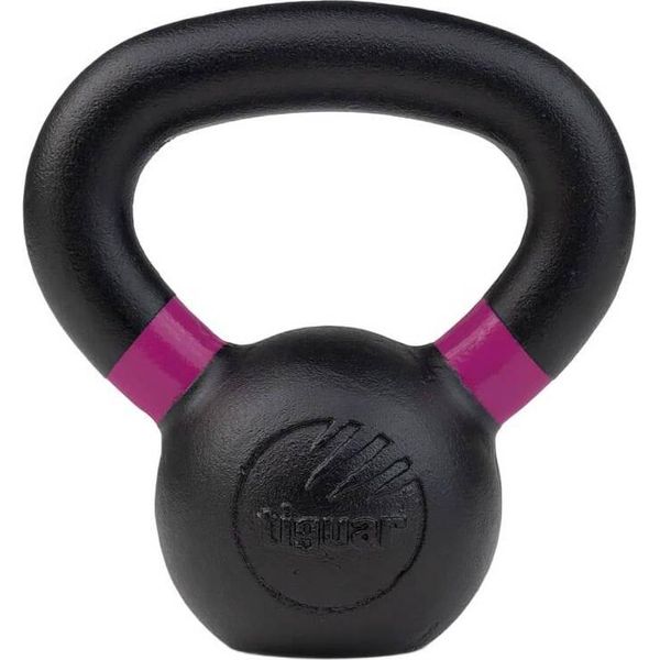 Tiguar Kettlebell Raw 4 Kg In Ghisa, Maniglia Ergonomica, Verniciata A Polvere, Resistente, Antiscivolo, Per Allenamento Funzionale, Crossfit, Allenamento Della Forza Nero-image