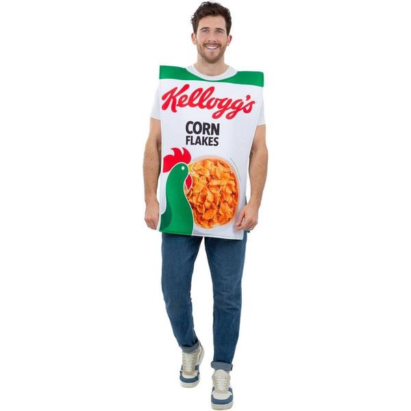 Kelloggs - Costume "Corn Flakes"" - Uomo/Donna Unisex SM2853 (Taglia Unica) (Bianco/Verde/Rosso/Giallo)"-image
