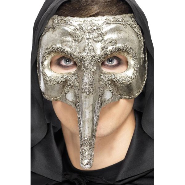 Smiffys - Maschera Per Gli Occhi Del Costume " Per Halloween - Uomo/Donna Unisex SM2907 (Taglia Unica) (Argento)"-image