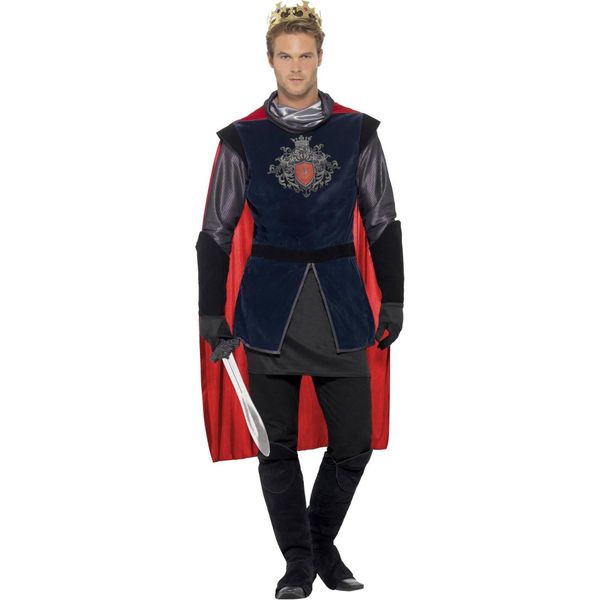 Smiffys - Costume "Deluxe King Arthur"" - Uomo SM2098 (M) (Nero/Rosso)"-image