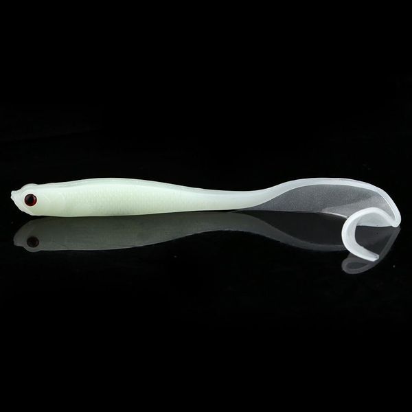 Esche Da Pesca A Coda, Esche Da Pesca Morbide In Pvc, Esche Artificiali Morbide, Esche A Verme Realistico Per Accessori Da Pesca (Incandescenza)-image