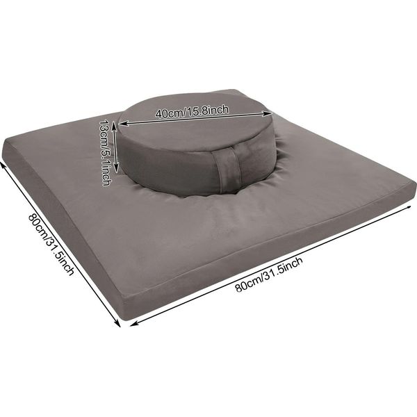 Cuscino Da Meditazione, Design Ergonomico, Materiali Resistenti, Grigio-image