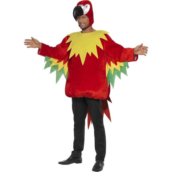Smiffys - Costume Da Pappagallo Per Uomo/Donna Unisex Set SM3363 (M) (Rosso/Giallo/Verde)-image