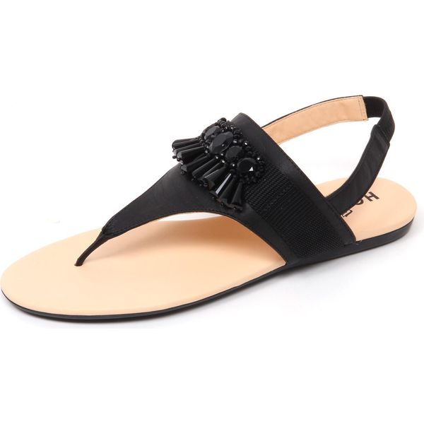 D0610 Infradito Donna Hogan Valencia Scarpa Pietre Nero Sandal Shoe Woman-image