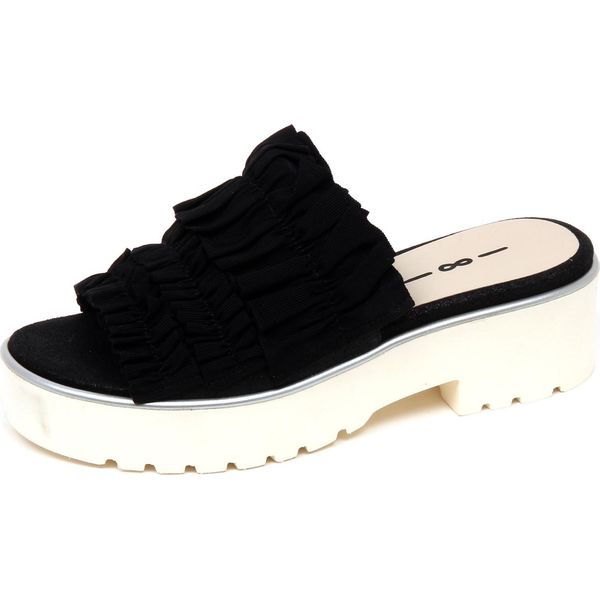 F1958 Sandalo Donna Tissue Black Uno 8 Uno 181 Scarpe Zeppa Shoe Woman-image