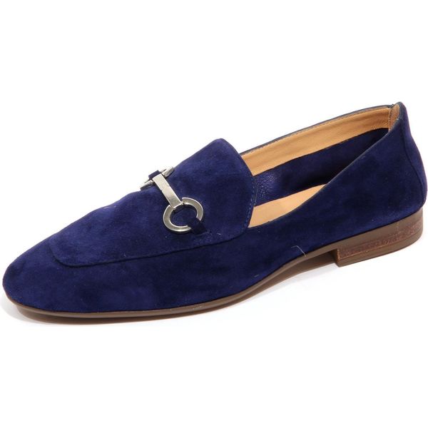 F9340 Mocassino Donna Blue Unisa Vintage Effect Suede Loafer Shoe Woman-image
