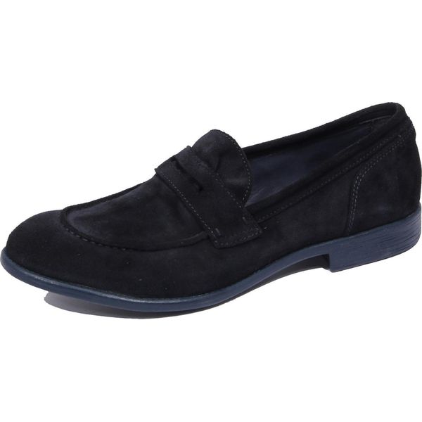 1059J Mocassino Uomo Dark Blue Hundred 100 Vintage Effect Shoe Loafer Man-image