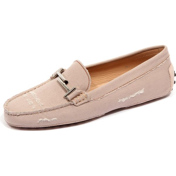F9662 Mocassino Donna Fabric Tod’S Light Pink Abraded Loafer Shoe Woman-image