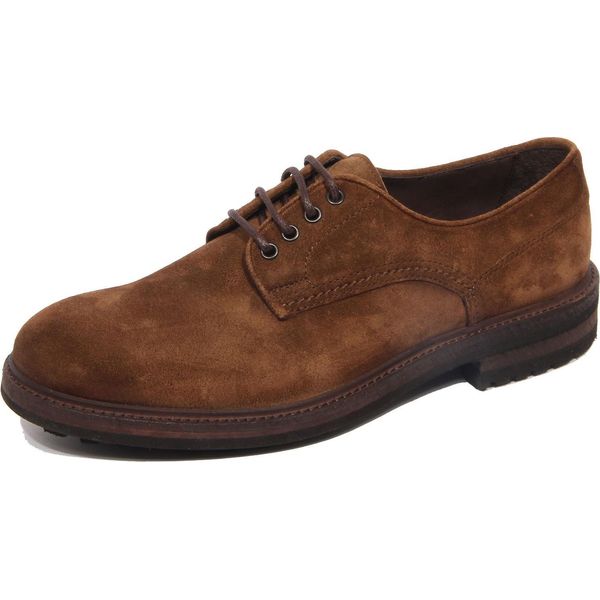 G2520 Scarpa Allacciata Uomo Caracciolo 1971 Vintage Effect Brown Suede Shoe Man-image