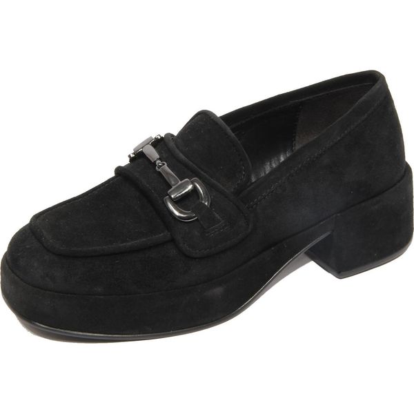 G3688 Mocassino Donna Pons Quintana Black Suede Loafer Women-image