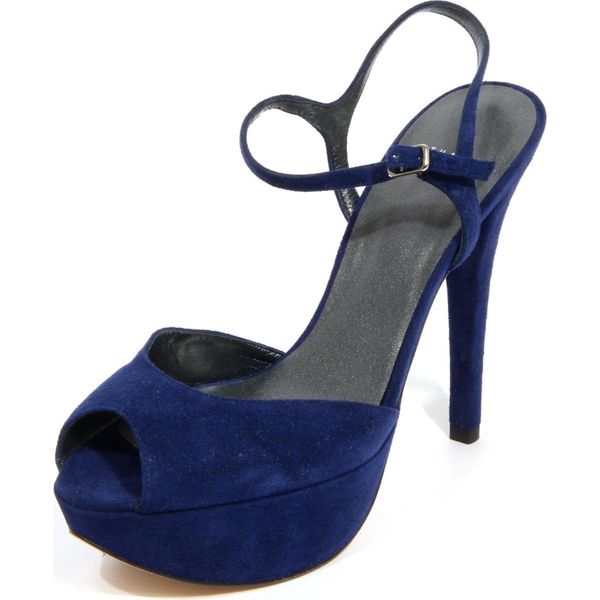 H3224 Sandalo Donna Stuart Weitzman Gotme Woman Suede Sandals Blue-image