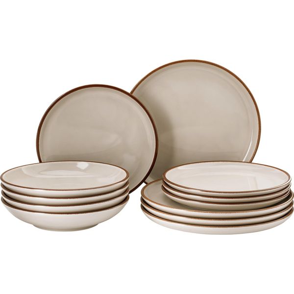 Rosenthal Starter-Set 12-Tlg. Profi Casual Shell Porzellan Grau-Braun Teller Flach 27 Cm|Profi Casual|Shell|10660-405404-10867 Teller Flach 22 Cm|Profi Casual|Shell|10660-405404-10862 Gourmetteller Tf.22|Profi Casual|Shell|10660-405404-10772 106-image