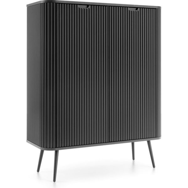 Cassettiera: 2 Ante, Colore: Nero, Gambe Nere, 103 X 129 X 39Cm-image